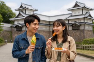 金沢城周辺で食べ歩き！金箔ソフトから牛寿司までおすすめモデルコース